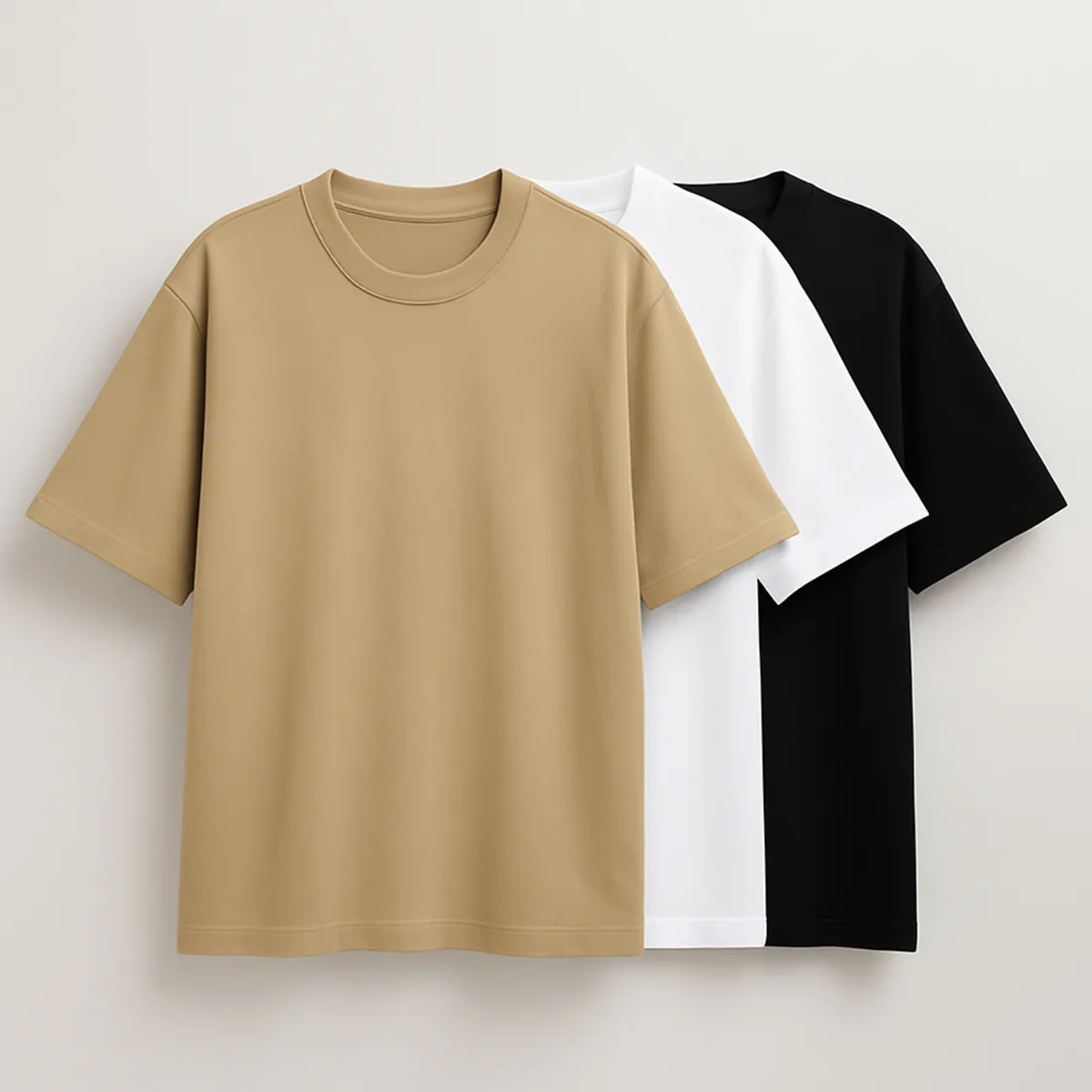 Kit com 3 Camisetas Oversized Masculinas Streetwear Básicas Lisa Premium para Uso Casual