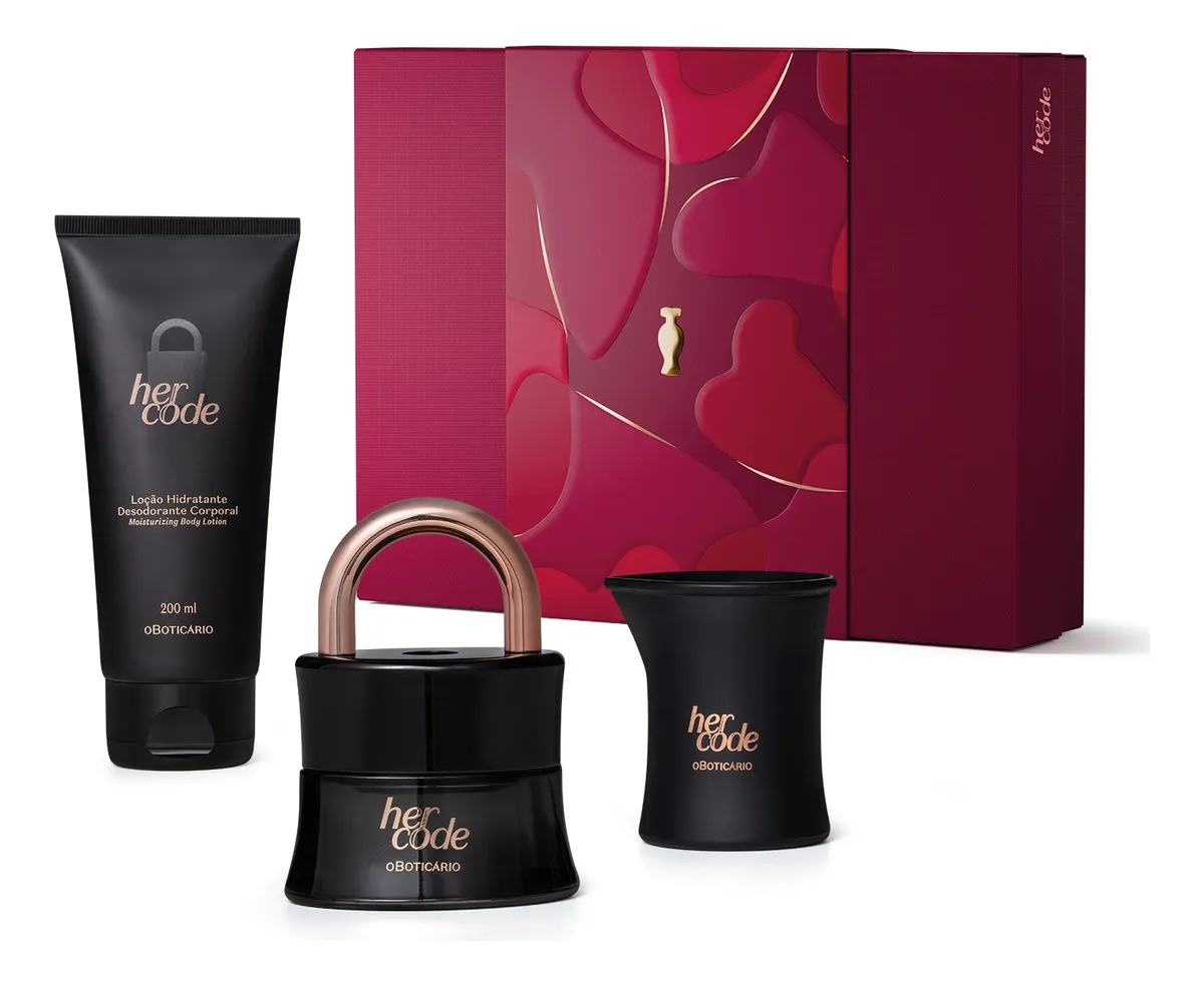 O Boticário Her Code Kit Presente Feminino com 3 Itens de Perfumaria