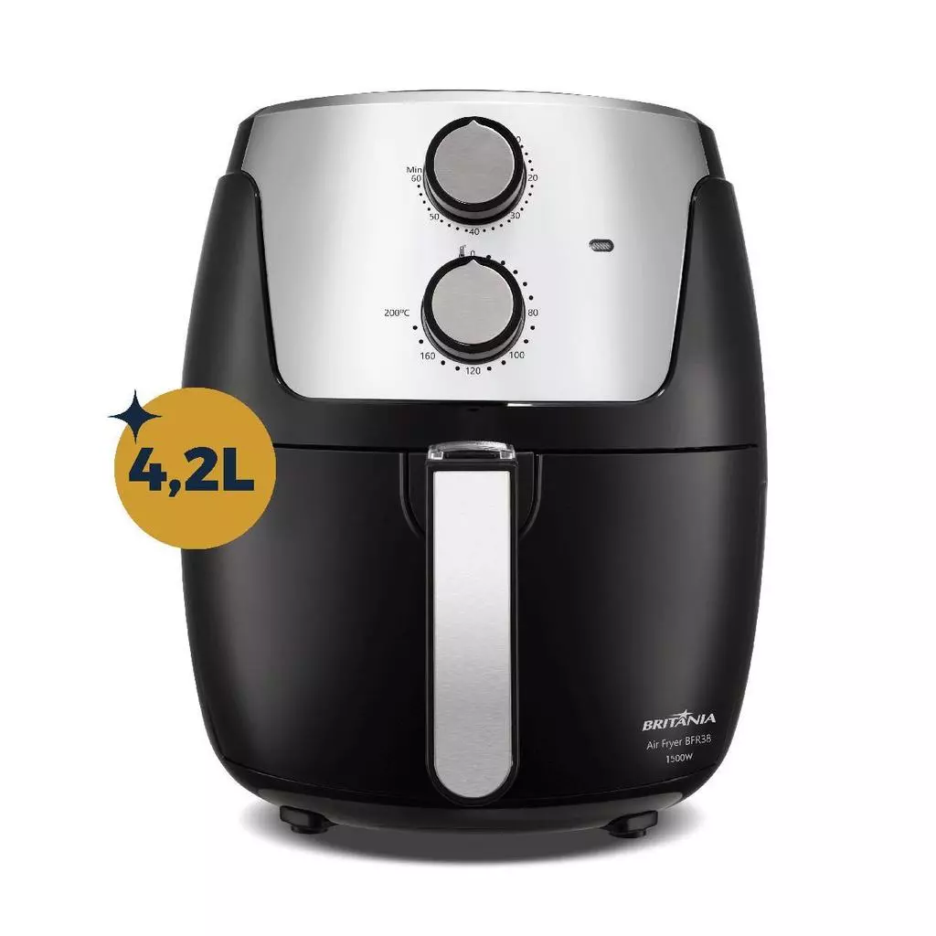 Air Fryer Britânia 4,2L Fritadeira Sem Óleo para Preparo Saudável de Alimentos