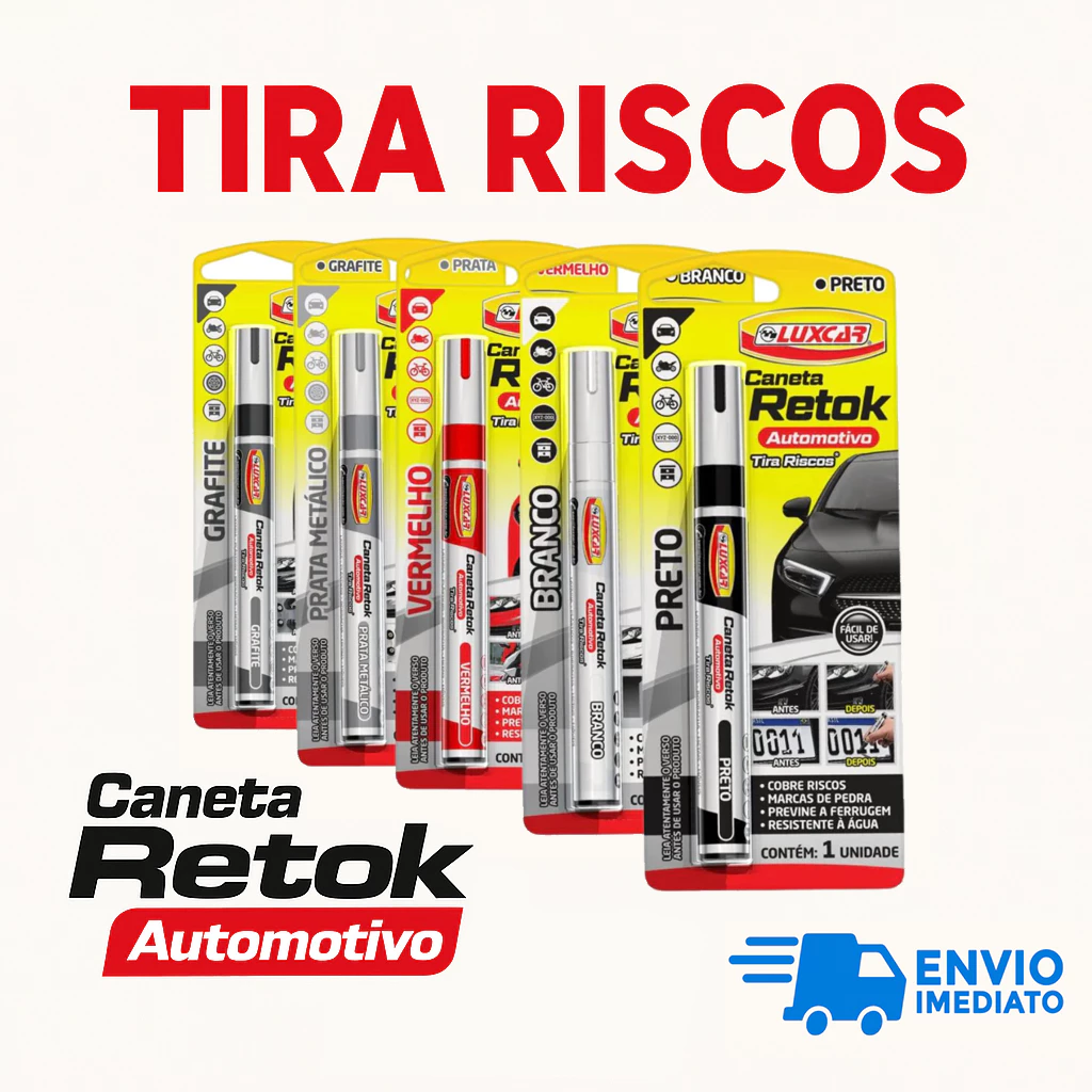Caneta Reparadora de Pintura Automotiva para Retoque de Riscos em Carro e Moto – Correção Rápida
