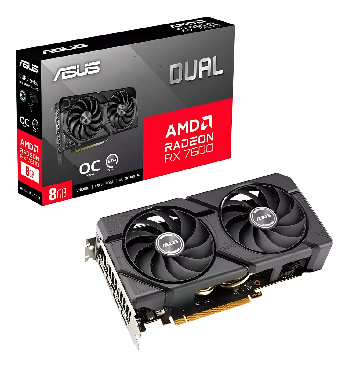 Placa de Vídeo ASUS Dual AMD Radeon RX 7600 EVO OC 8GB GDDR6 para Games e Alto Desempenho