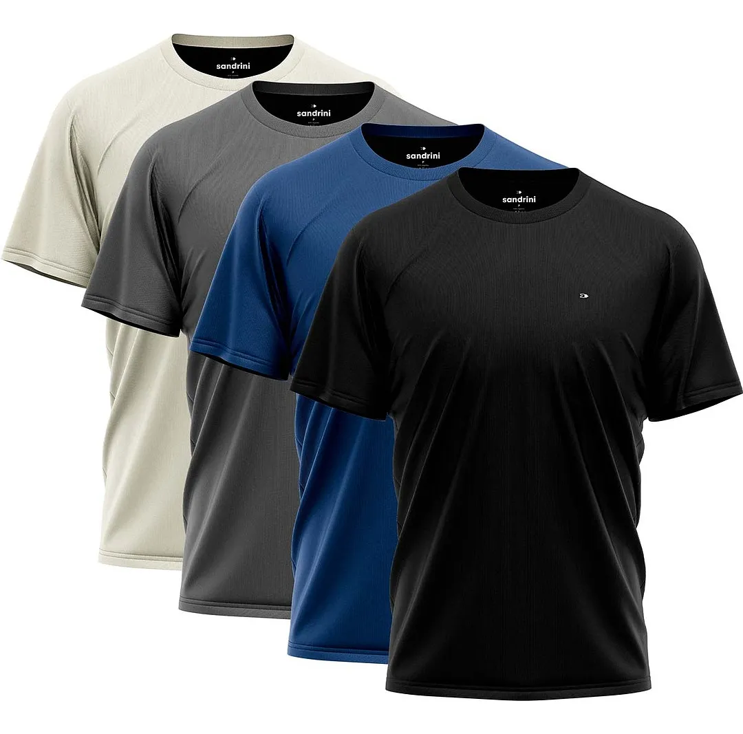 Kit 4 Camisetas Masculinas Dry Fit Sandrini Academia e Caminhada Esportiva