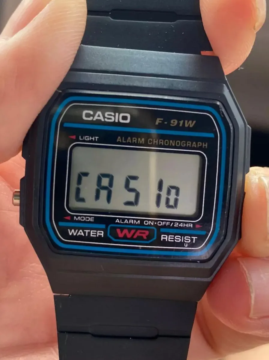 Relógio Casio Vintage F91W-1 Preto com Pulseira de Borracha Clássico Digital