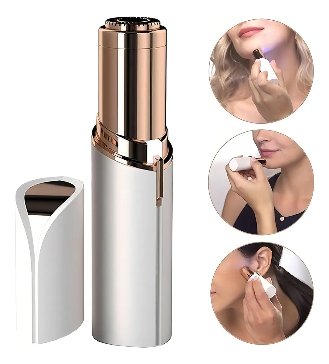 Depilador Facial Elétrico Recarregável Portátil Indolor Removedor de Pelos Rosto