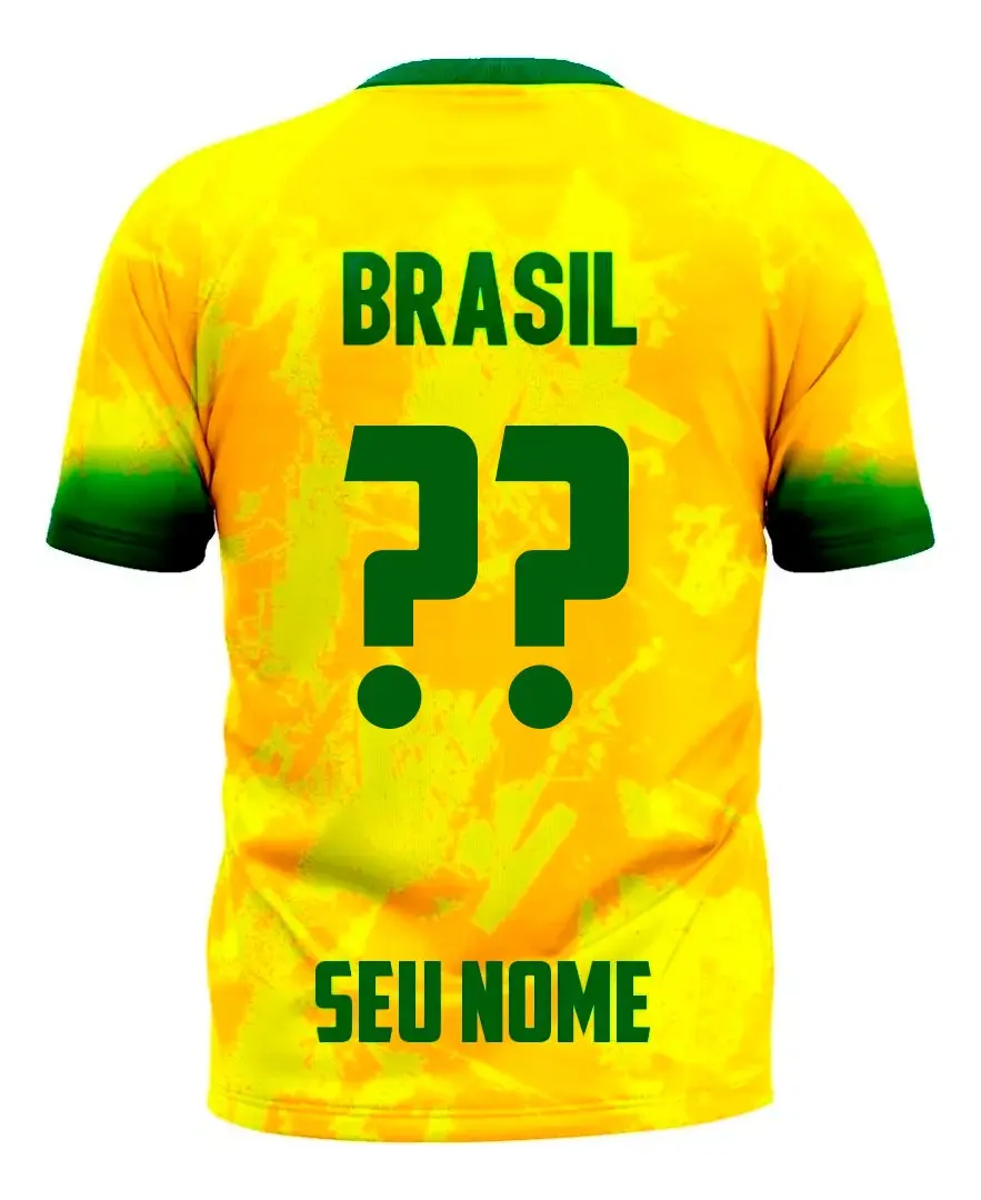 Camiseta Seleção Brasileira Torcedor Personalizada com Nome e Número