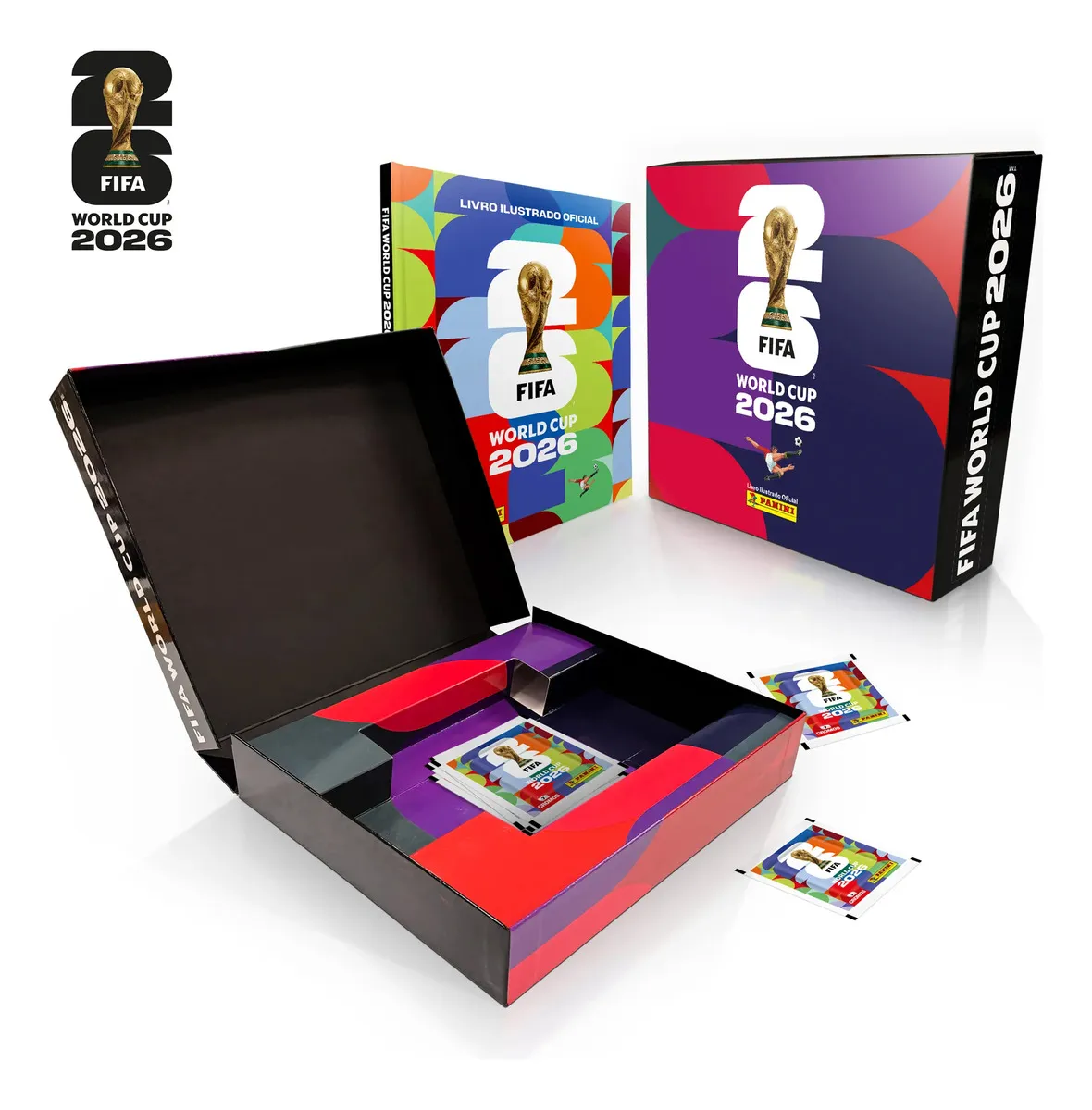 Box Premium Copa do Mundo 2026 com Álbum Capa Dura e 40 Envelopes FIFA World Cup