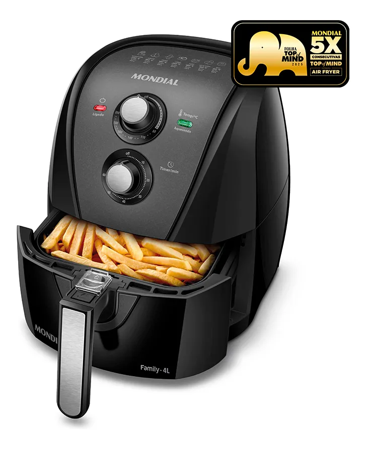 Mondial Air Fryer 4L 1500W AFN-40-BFT Fritadeira sem Óleo Antiaderente