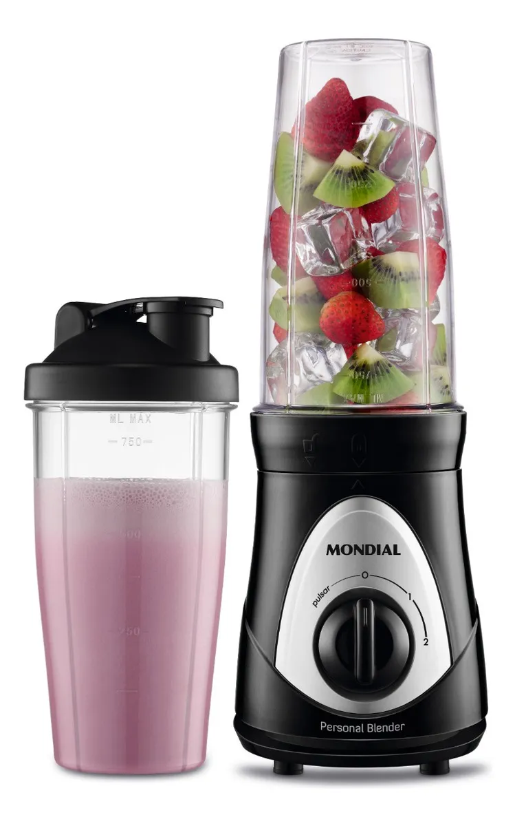 Mondial Personal Blender 300W DG-01 Preto e Prata com Copo Portátil