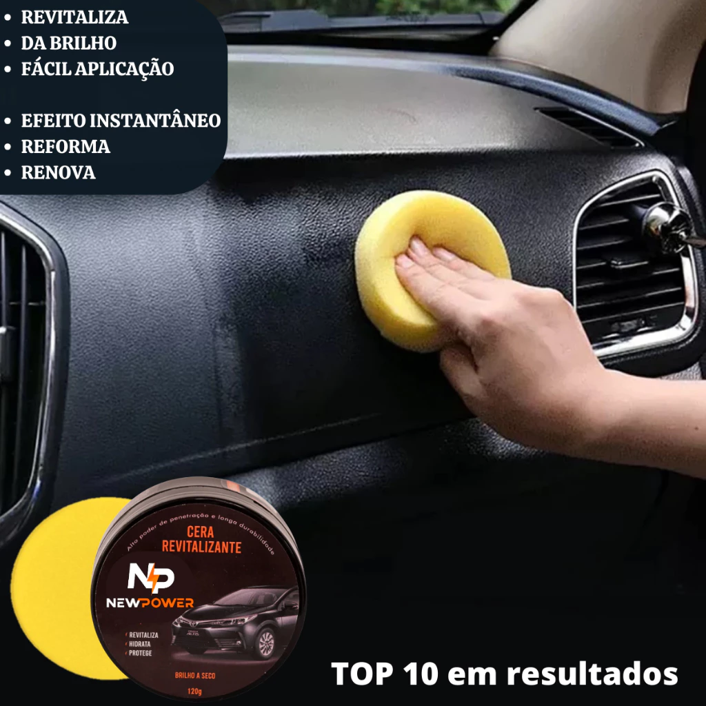 NewPower Revitalizador e Cera para Plásticos Automotivos Proteção e Brilho
